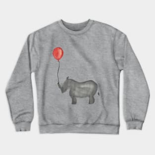 Rhino with a Balloon Crewneck Sweatshirt